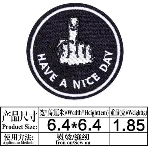 HORROR Punk Skull HAVE A NICE DAY Iron On Patches Of Clothing Accessories Fabric Stickers Embroidery Halloween day of the dead