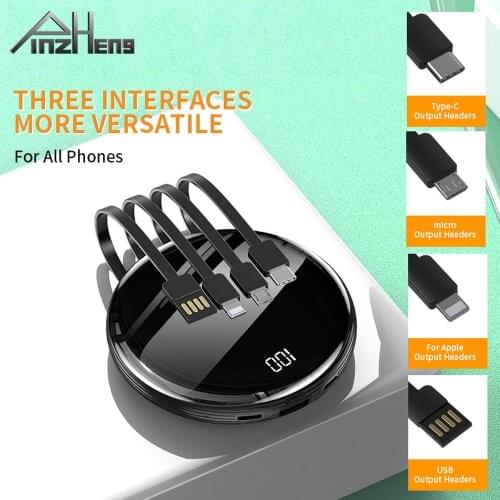 PINZHENG 10000mAh Power Bank For iPhone Xiaomi Power Bank Portable Charger Battery Digital Display USB Mini Powerbank Poverbank