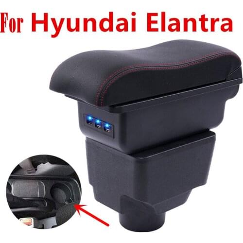 For Hyundai Elantra XD armrest box central Store content Storage box with cup holder ashtray USB interface