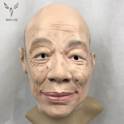 WAYLIKE Halloween Realistic Latex Human Mask Funny Full Face Male Masks For Halloween Costume Cosplay Crossdress Mask