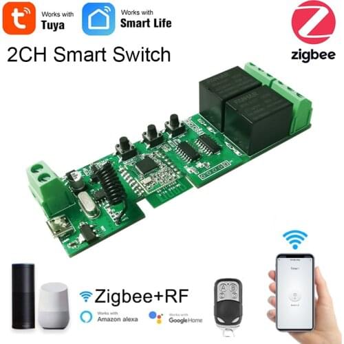 1CH 2CH DC5-32v Relay Module Remote Control Light Switch Ewelink ZigBee Work With Alexa Google Home Sonoff Tuya Hub Smart Home