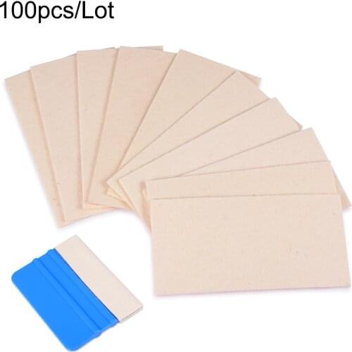 EHDIS 100Pcs Wool Felt Edge for All 10cm Scraper Car Vinyl Film Wrap Squeegee Protect Edge Window Tint Scraper Spare Felt Cloth