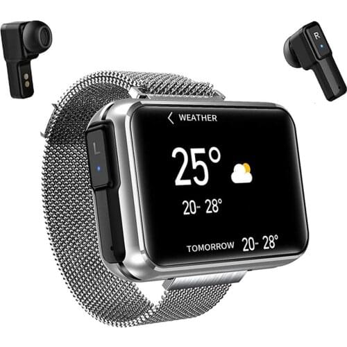 SEGOSEBY 2-in-1 T91 Smartwatch With TWS Wireless BT5.0 Headphone 1.4"Big DIY Screen Fitness Tracker Smart Watch IPX6 Waterproof