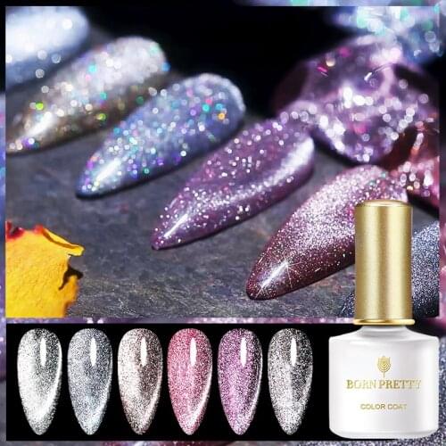 BORN PRETTY Reflective Gel Nail Polish Cat Magnetic Holo Glitter Effect Varnish Soak Off UV Gel Nail Art Gel Semi-Permanant