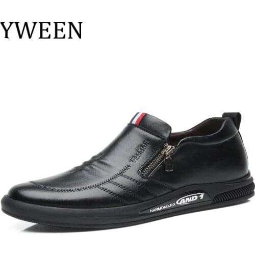 YWEEN Shoes Men Black Spring Autumn Men Casual Shoes Leather Breathable Fashion Basic Men Shoe Zapatos De Hombre Basic