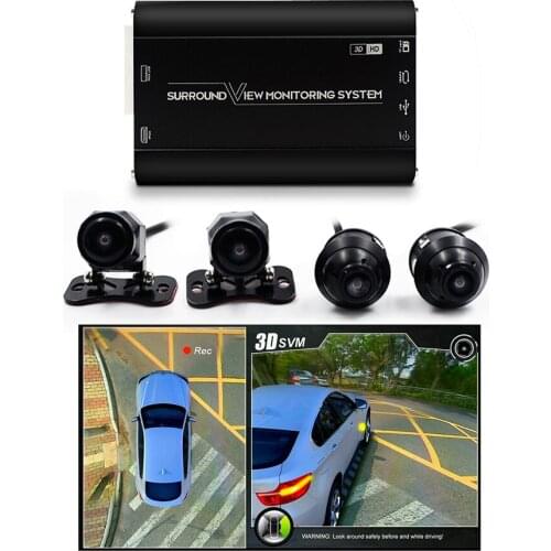 New 360 3D Car Birdview System 360 Seamless Surround View DVR With Front Rear Camera Two Adjustable Angle Lens Car Side Camera
