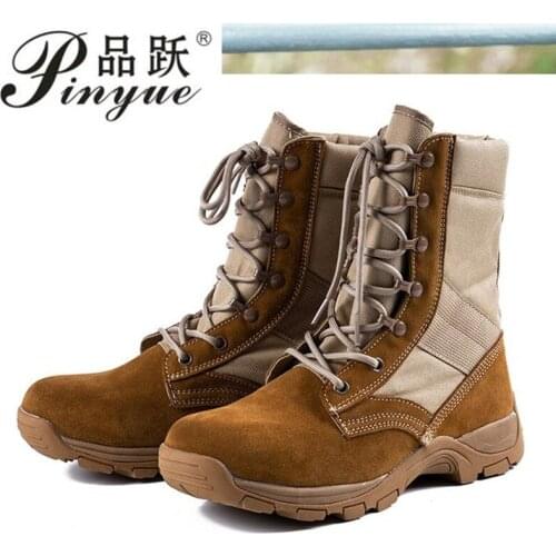 Military Tactical Boots Men Desert Combat Airsoft Shooting Boots Outdoor Mens Leather Hiking Sports Comfortable Shoes