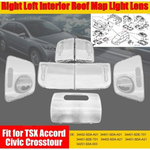 Factory Price 2PCS Perfect Right Left Interior Roof Map Light Lens Fit for TSX Accord Civic Crosstour Wholesale Dropshipping