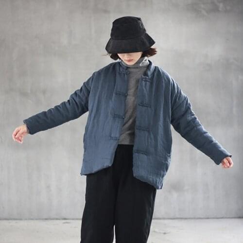 Winter Chinese Style Clothing Women Cardigan Cotton Jackets Hanfu Tang Suit Thick Ladies Retro Casual Warm Qipao Tops 11711