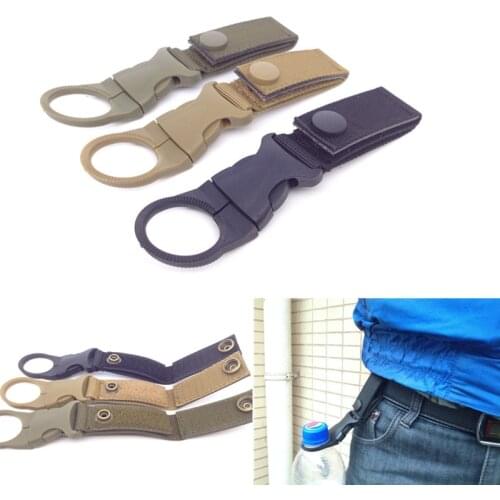 1PC Tactical EDC Nylon Webbing Bottle Hook Hang Buckle Outdoor Camping Water Bottle Holder Clip Plastic Buckle Hook Accessories