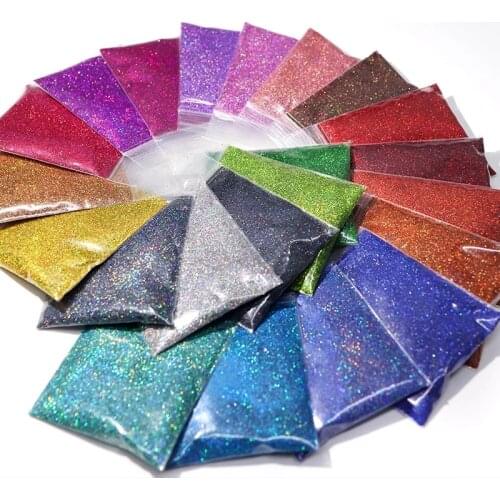10grams Holographic Nail Glitter Powder Shining Silver Gold Glitter Dust Nail Art Pigment Gel Polish Powder Decoration Manicure