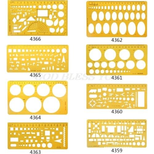 23 Styles K Resin Professional Universal Furniture Construction Architectural Template Ruler Drawing Stencil Measuring Tool