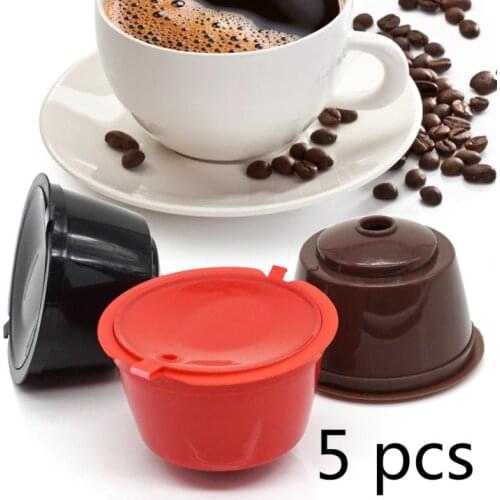 5 Pcs Filter Cup For Nescafe Dolce Gusto Refillable Caps Spoon Brush Filter Reusable Coffee Capsule Kitchen Tools Cocina