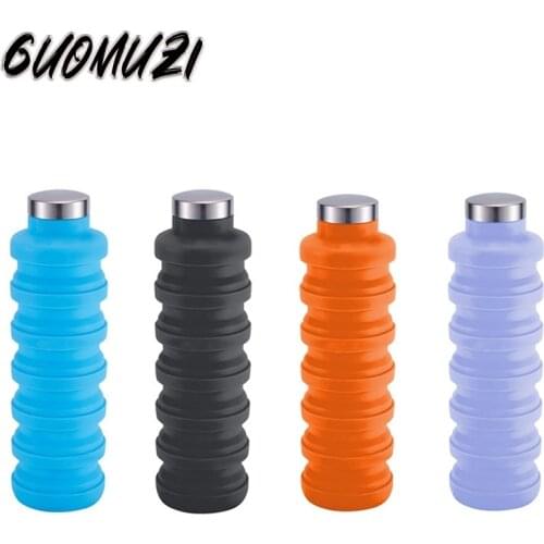 550 Ml Portable Silicone Water Bottle Retractable Folding Coffee Bottle Cups E Outdoor Travel Tools Collapsible Sport Bottles