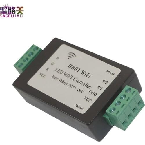 5CH*4A output DC5-24V input LED RGB Controller H801 RGBW LED WIFI controller For 5050 2835 3528 SMD led strip light tape ribbon