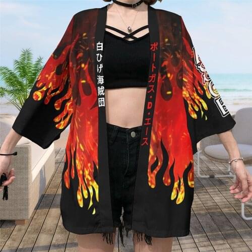 Anime ONE PIECE Monkey D Luffy Cloak Whitebeard Pirates Cosplay Costumes Haori MARINE Symbol Kimono Cardigan Bathrobe Pajamas