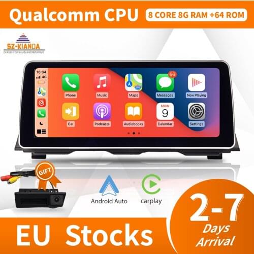 12.3''HD 1920X720 Touch Screen Android 10.0 Car Radio For BMW 5 Series F10 F11 2011-2016 NBT CIC Multimedia Carplay Wifi 4G LTE