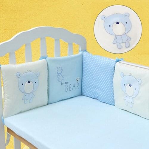 Newborn Baby Bed Bumper Protector Cartoon Crib Bedding Bumper Toddler Crib Bumper for Infant Baby 6Pcs/set Bed Accessories