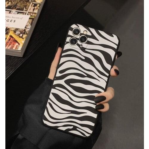 Zebra Pattern Phone Case for IPhone 12 Pro Max 11 X XS XR 7 8 Plus 12mini Soft TPU Silicone Rubber Phone Case Cover