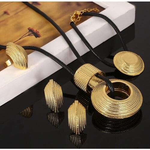 Ethiopian Gold Color Eritrean Engagement Women Wedding Habesha Luxury Jewelry Sets