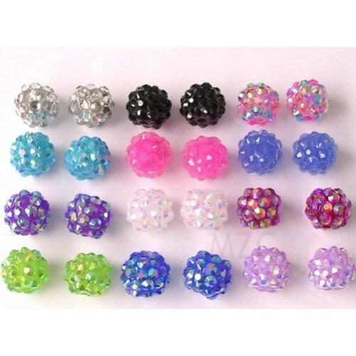 Fhr4 0*12 mm mix 12 color PON wholesale Resin crystal Beads Basketball Wives DIY Finding for jewelry bracelet
