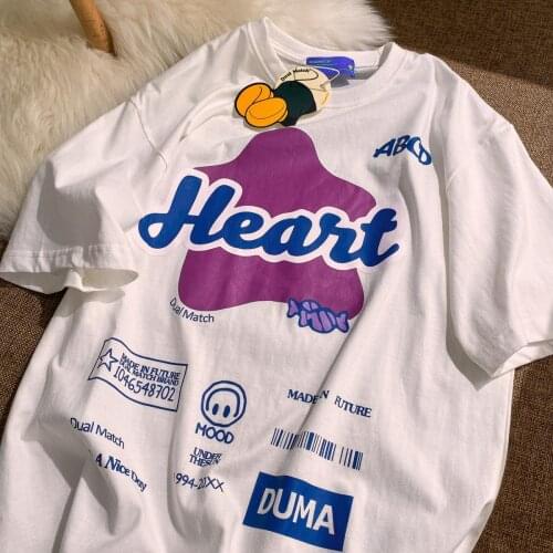 Vintage Letters Graphic Tee Harajuku Shirt Women T Shirts Oversized Summer Tops 2021 New Fashion Steetwear Cool Teens Plus Size