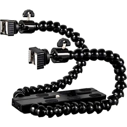 Flexible Octopus Dual-arm Dual-shoe Flash Bracket Holder Mount for Macro Shot