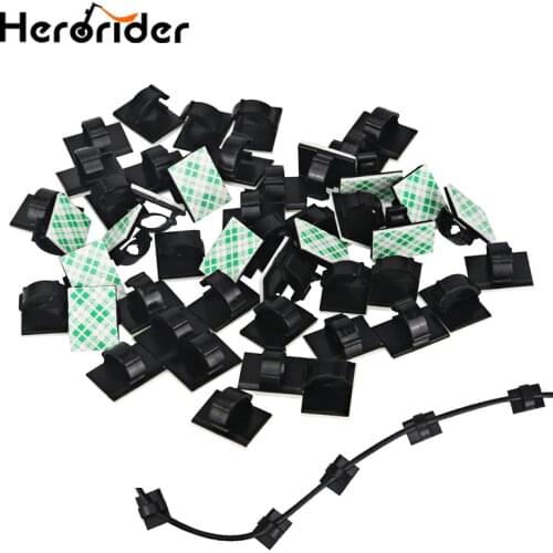 Herorider Cable Clip Plastic Wire Fixed Clip Self Adhesive Cord Cable Wire Clear Up Clips Holder Clamps Wire Button For Car Home