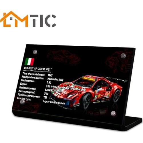 Suitable for 42125 model 488 GTE car AF Corsica #51 toy building block acrylic display stand brand