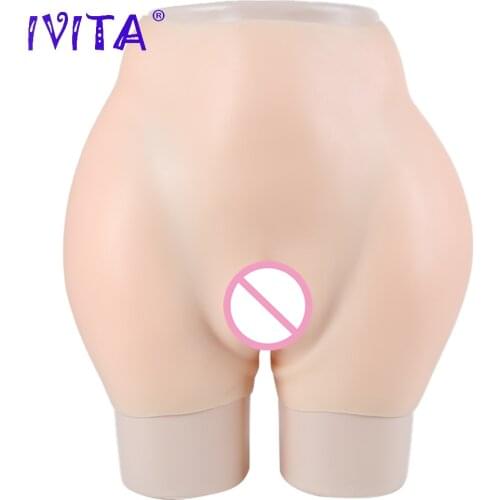 IVITA Real Artificial Silicone Hip Up Panties Boxer Briefs Fake Vagina for Crossdresser Transgender Drag Queen Shemale Cosplay