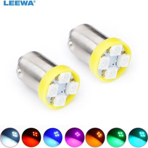 LEEWA 50pcs 7-Color BA9S T4W 1895 3528/1210 4SMD 4LED Car LED Light Dashboard Light Door Light 12V #CA2639
