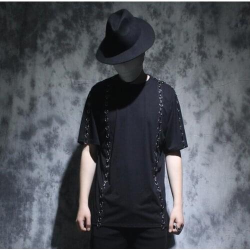 Summer man Personality ring t shirt men tshirt hip hop streetwear short sleeve thin t-shirt men t shirts camiseta homme