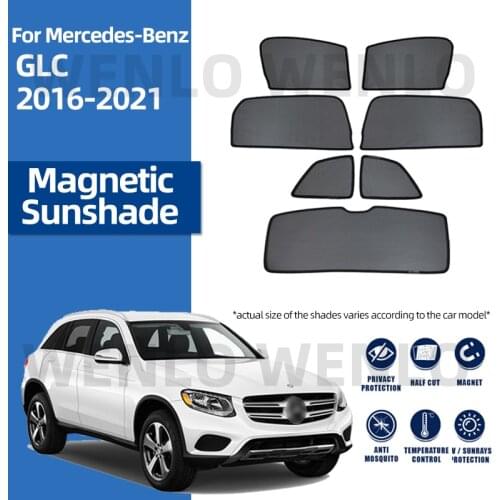 For Mercedes-Benz GLC 2016-2021 Magnetic Mesh Curtain Car Sun Shade Front Windshield Windscreen SunShade Block UV Protection