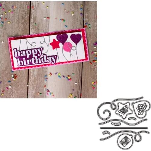 Celebrate Balloon Ribbon Metal Cutting Dies for Scrapbooking Handmade Tools Mold Cut Stencil New DIY Card Make Mould Model Craft