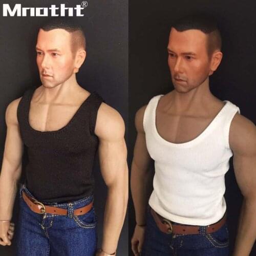1:6 Scale Male Vest T-shirt Black/White Wolverine Vest Clothes for 12inch Action Figure Toys m5