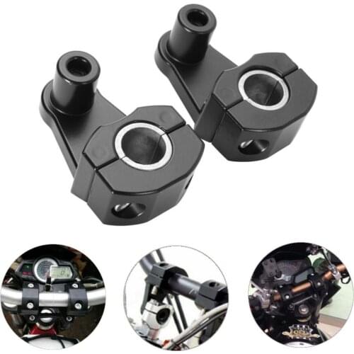 NEW 2PCs Universal Motorcycle HandleBar Front Handle Fat Bar Mount Clamps Riser Anodized Finish Mount for 28/22mm Handlebar