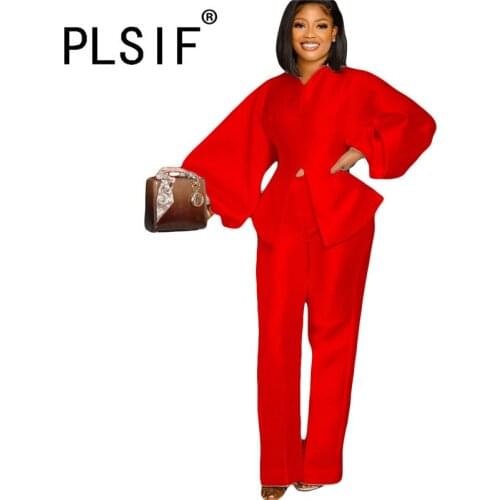 New Style OL Fashion 2 Two Pieces Tops And Long Pant Set Casual Party Club Matching Set Outfits