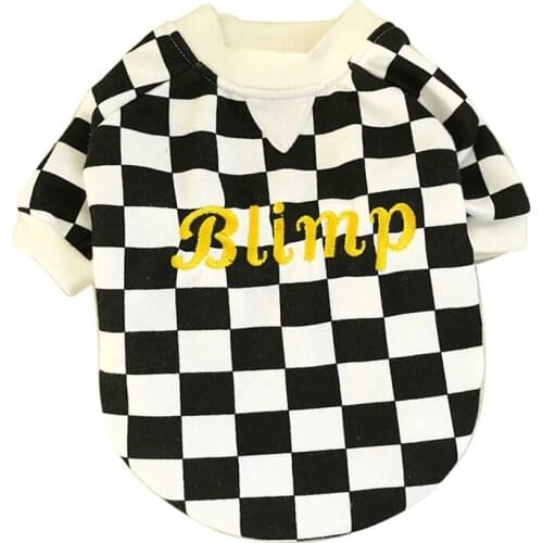 Pet Dog Clothes Autumn Winter Hoodie Shirt Black White Plaid Clothing for Dogs Cat Puppy Cute Small Large Dog Sweatshirt Bulldog