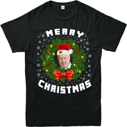 Boris Johnson T-Shirt British Prime Minister Politician Festive Xmas T-Shirt Top