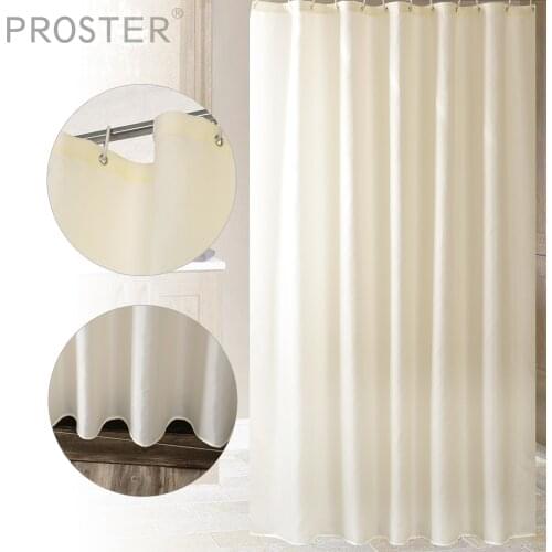 PROSTER Shower Curtains Bathroom Polyester Mildew Proof Curtain Waterproof Machine Washable Cream Color Modern Style 180*200 CM