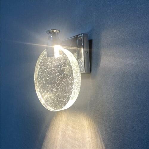 Simple Atmosphere Creative Bedroom Crystal Wall Lamp Personalized Mirror Headlight Makeup Wall Light Fixtures Bathroom K9 Lights