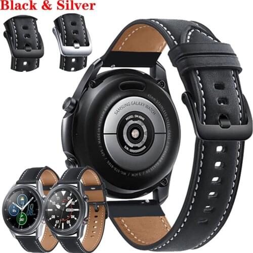 For Samsung Galaxy Watch 3 45mm Strap Genuine Leather Band 22mm Watch Strap Bracelet Watchbands Wristband For Galaxy Watch 46mm