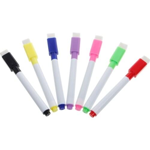 5Pcs Whiteboard Pen Erasable Dry White Board Markers Black Ink Fine Size Nip P9YA