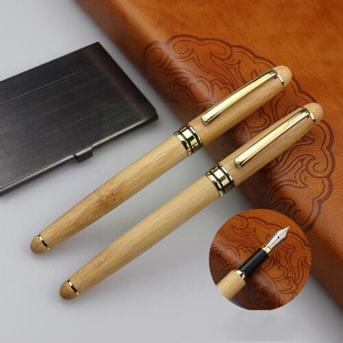 1Pcs Bamboo Fountain Pen Wood Handle Pen With Storage Fountain Case Business Pen Stationery Student Writing Office Gift Sch Q8T8