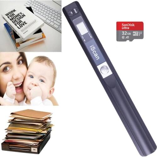 IScan01 Handheld Scanner A4 Document Book Pen Scanner Portable Colorful Scanner Mini Handscanner Support JPEG Or PDF Format USB