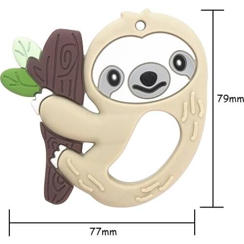 Chenkai 10pcs Silicone Baby Sloth Teether DIY Pacifier Dummy Teething For Infant Smoothing Sensory Bite Toy Accessories Gift