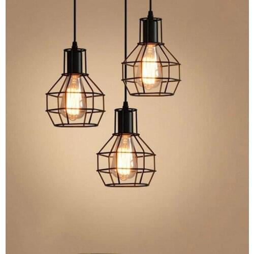 Industrial Vintage Lamp Modern Loft Retro Pendant Lights Shade Iron Cage Guard Lampshade Dining Room Home Decor Indoor Lighting