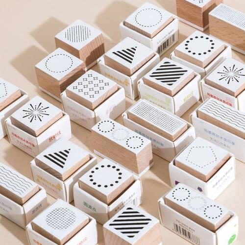 Vintage Life Geometry Series Stamp DIY Wooden Rubber Stamps For Scrapbooking Stationery Scrapbooking Standard Stamp