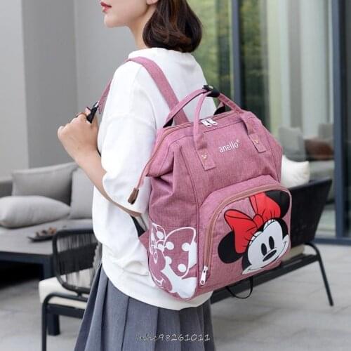 Disney Travel Diaper Bag Waterproof Stroller Bag For Mom Baby Mummy Backpack Nappy Bag Minnie Mickey Mouse Backpack Handbag