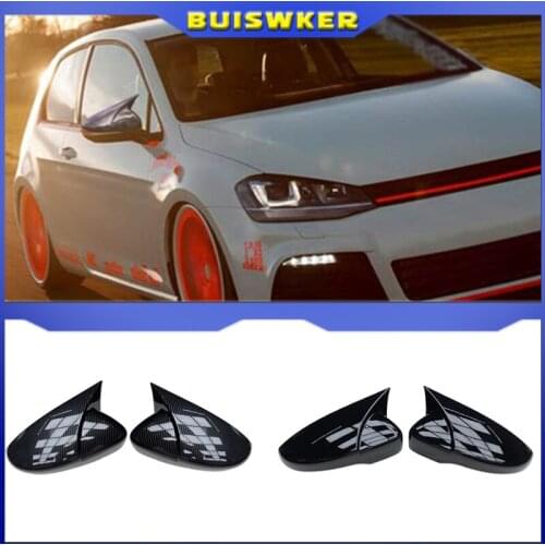 High Quality For VW Volkswagen Passat B7 Scirocco Beetle CC Eos JETTA MK6 Carbon fiber pattern Replacement Rearview Mirror Cover